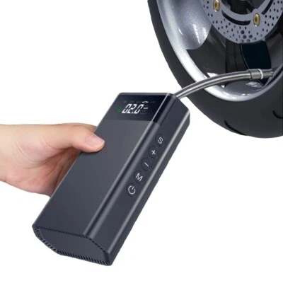 WISDOM Compressore ad Aria Portatile a Batterie Gonfiatore Pompa Per Auto Moto Bici