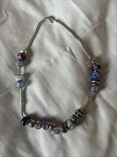 Lovelinks 925 Sterling Silver Necklace Charm Snake Chain Love Links Murano beads