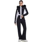 YEEFINE Women's Black Ski Suit One Piece Snowsuit Slim Insulated Jumpsuits M