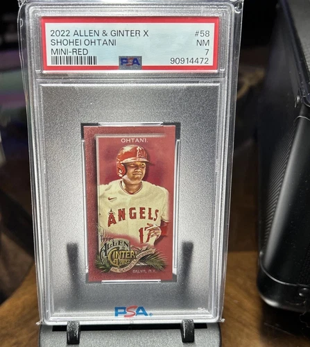 SHOHEI OHTANI 2022 TOPPS ALLEN & GINTER MINI RED #2/5 SSP - PSA 7 NM