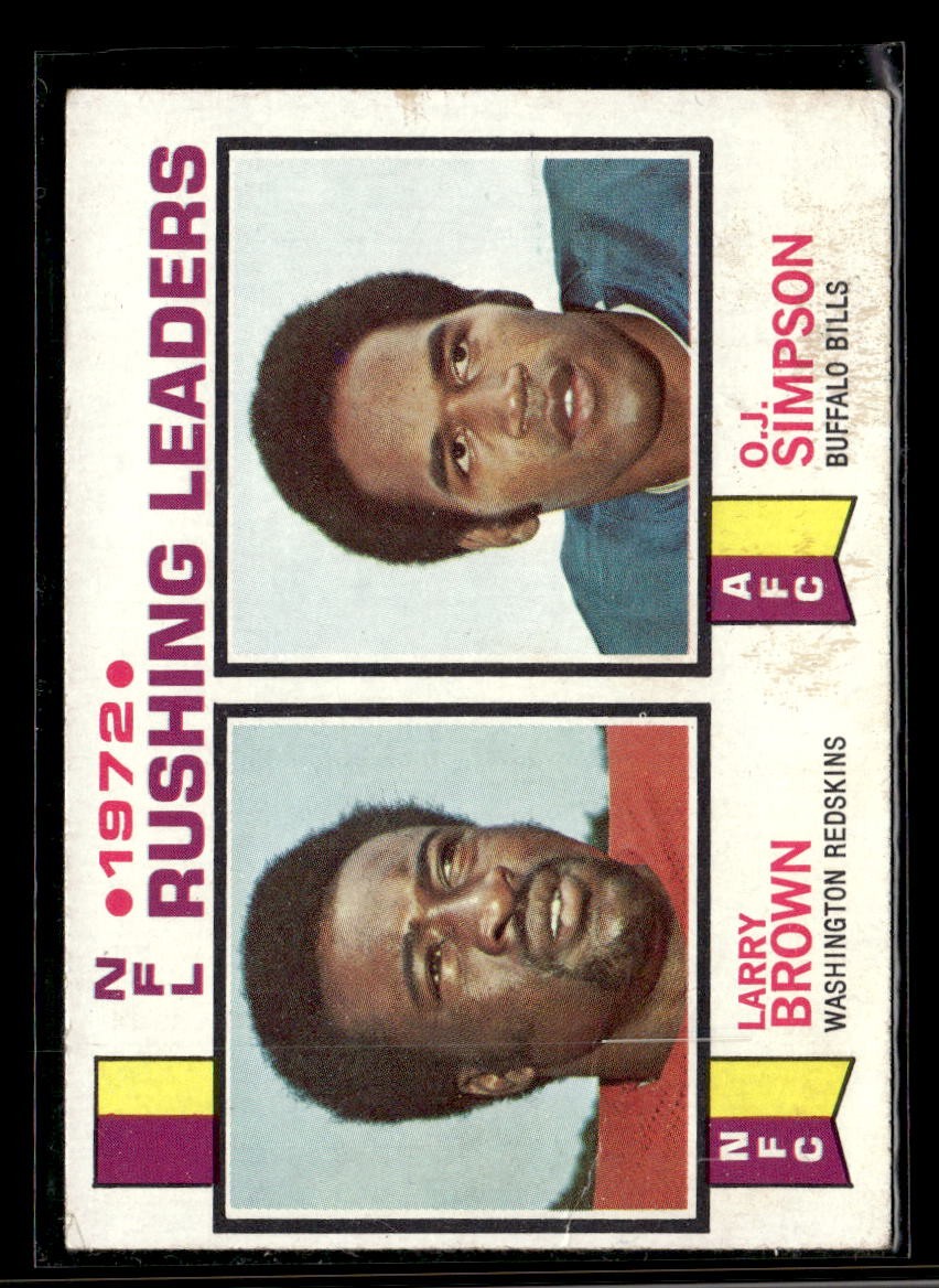 1972 NFL Rushing Leaders (Larry Brown / O.J. Simpson) 1973 Topps #1 Buffalo Bill