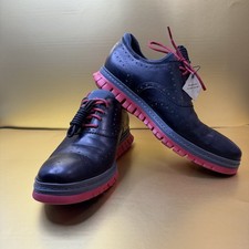 Cole Haan Men's ZeroGrand Waterproof Laser Wingtip Oxford Black Red Size 8 M Box