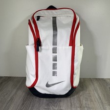 Nike Elite Hoops Pro Basketball Backpack White 20" Depth Laptop School B-ball