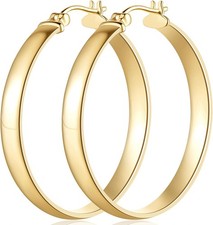 Large 14K Gold Hoop Earrings for Women - Elegant Gold Jewelry