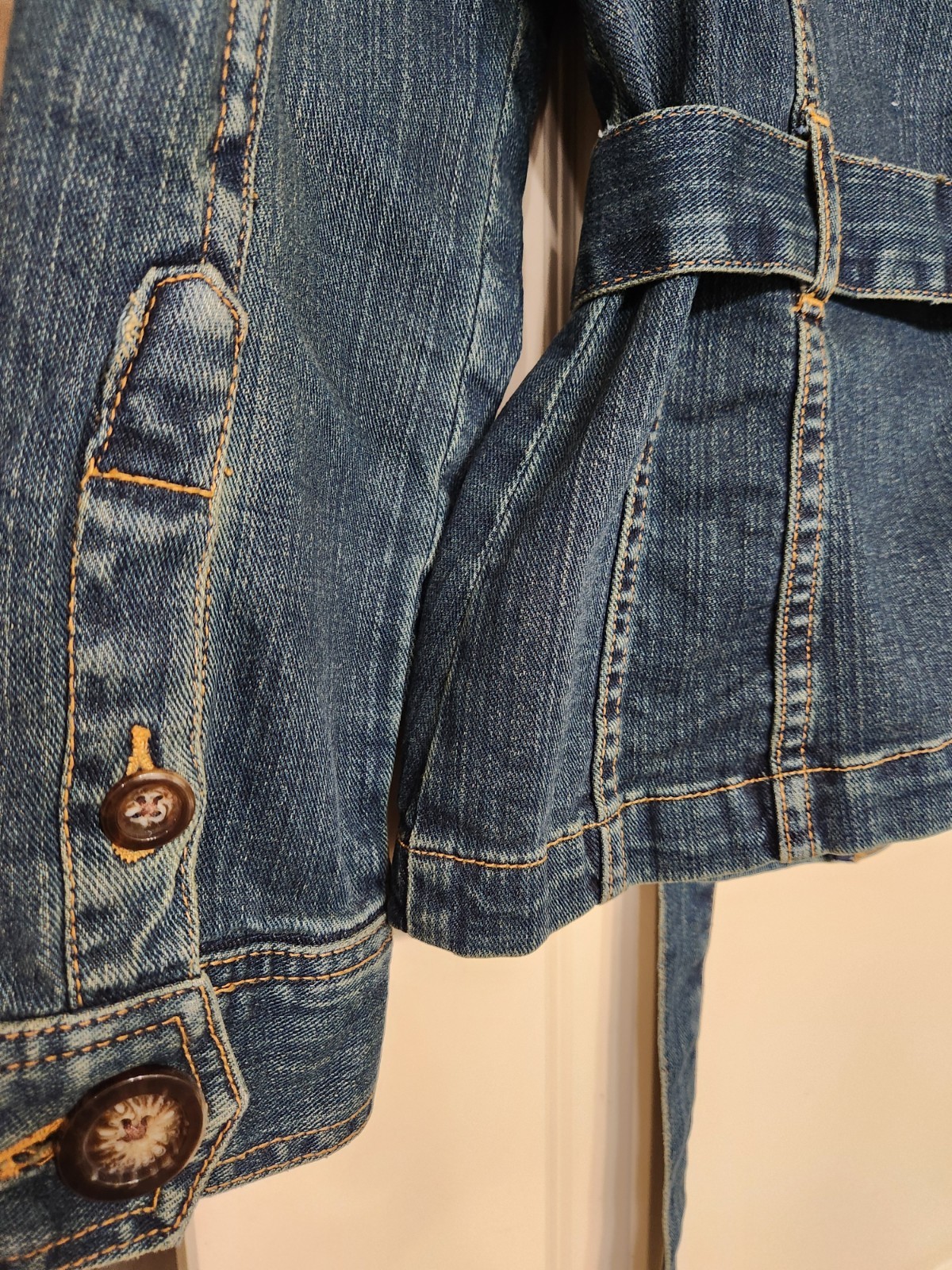 Vintage Jean  belted denim Jacket, medium Mossimo… - image 8