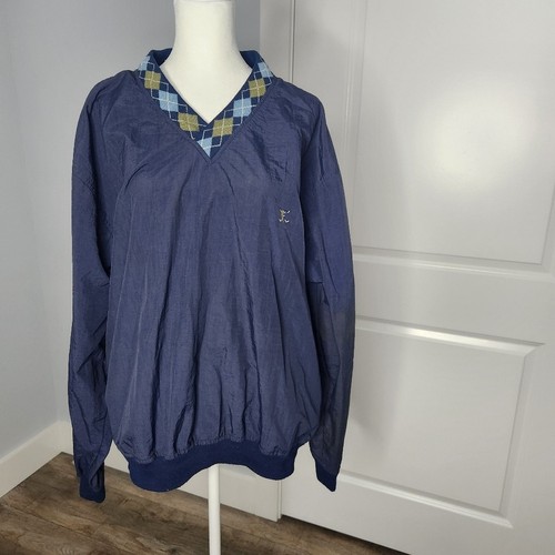 Catalina Vintage Navy Golf Windbreaker with Argyle Trim Gr: M - Bild 1 von 7