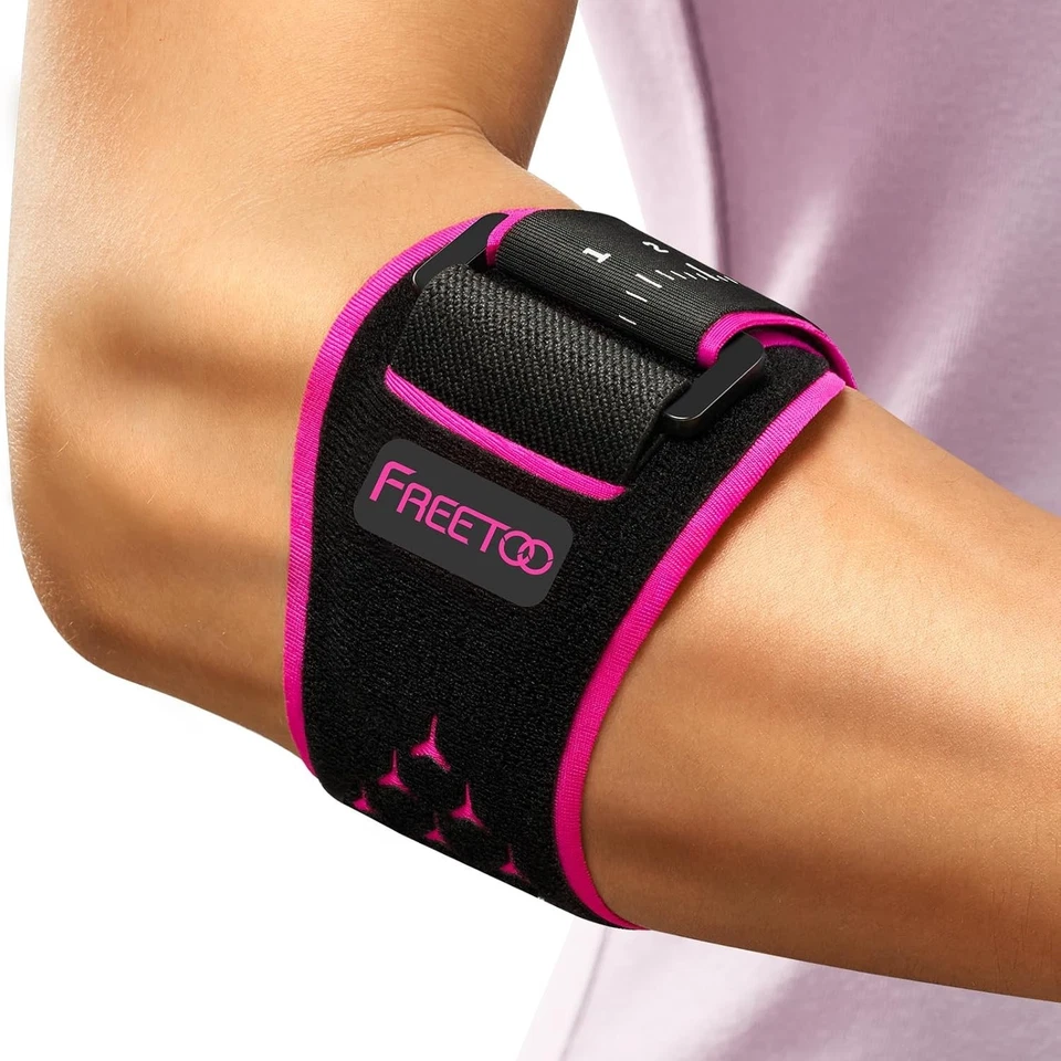 FREETOO Ellenbogenbandage Tennisarm Bandage Kraftsport Epicondylitis Gym Pink - Bild 1 von 1