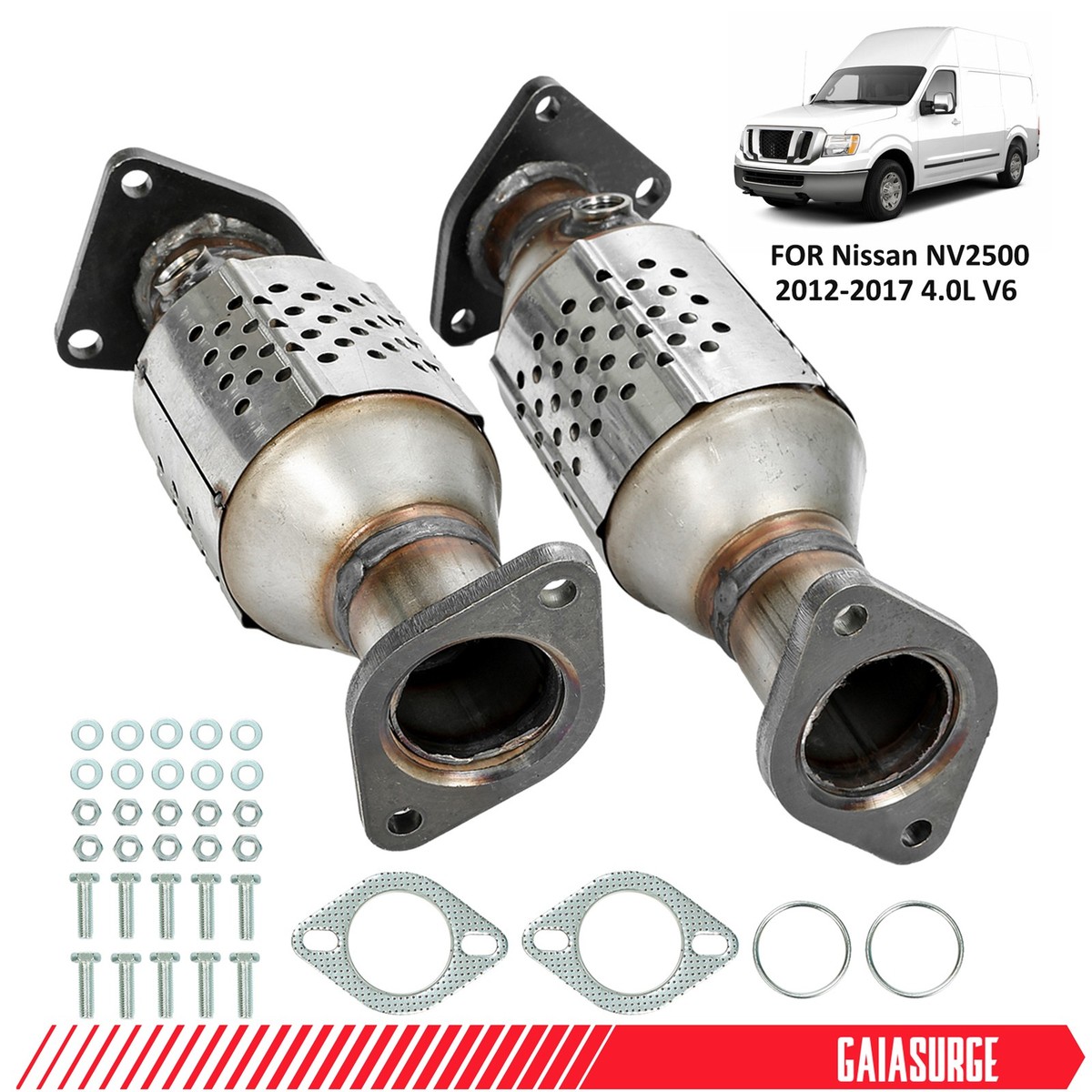 パーツ Nvx125cc2017 2x Front Catalytic Converter for 2012-2018 Nissan NV1500 NV2500