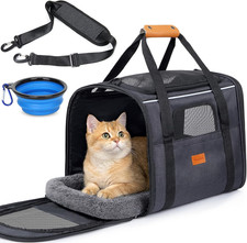 Pet Carrier for Large Cats, Puppies  Small Dogs up to 25Lbs, Escape-Proof with