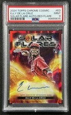ELLY DE LA CRUZ AUTO /5 2024 TOPPS CHROME COSMIC RED FLARE REFRACTOR RC