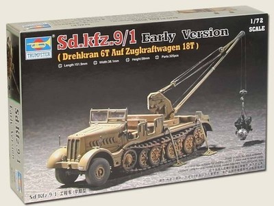 Drehkran 6t auf Zugkraftwagen 18t (Sd.Kfz.9/1) / 1:72 - Trumpeter / 07253