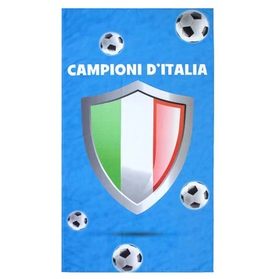 Serviette de Plage Ecusson Campioni D'Italia Microfibre Bleu 90x160cm Tricolore - Photo 1/4