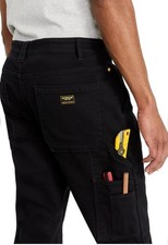 Caterpillar CAT Carpenter Pants Mens 38x30 Black Denim Stretch Work Jeans