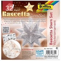 Folia FaltbläTter Bascetta-Stern 150 X 150 Mm 90 G/Qm 32 Blatt Weiß Bedruckt