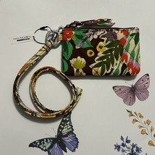 NWT Vera Bradley Zip ID Lanyard - Evening Garden Print - Beautiful 