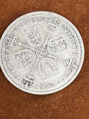 1932 ONE FLORIN KM834 KGV VERY FINE KEY DATE UK SILVER TWO SHILLINGS GB RARE