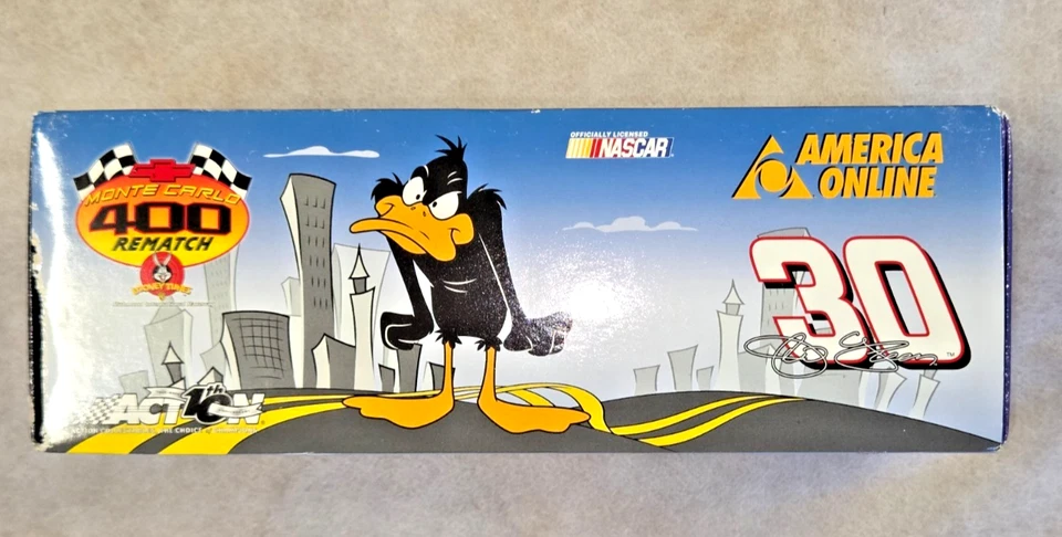 Chevy 2002 1:24 diecast firmado por diecast raro acción híbrida #30 AOL/Looney Tunes, sin certificado de autenticidad Foto 2 de 4