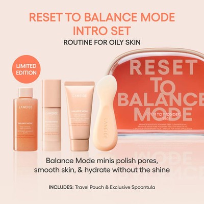 LANEIGE Reset to Balance Mode Kit - Routine Set for Oily Skin and Pore + Shine 