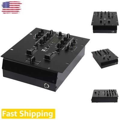 Versatile 2-Channel DJ Scratch Mixer Rackmount 3-Band EQ Mic Input Reverse Slope