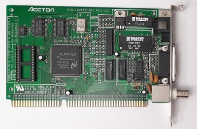 Accton EN1650-907 ISA Netzwerkkarte (BNC, RJ45, retro, 1995)