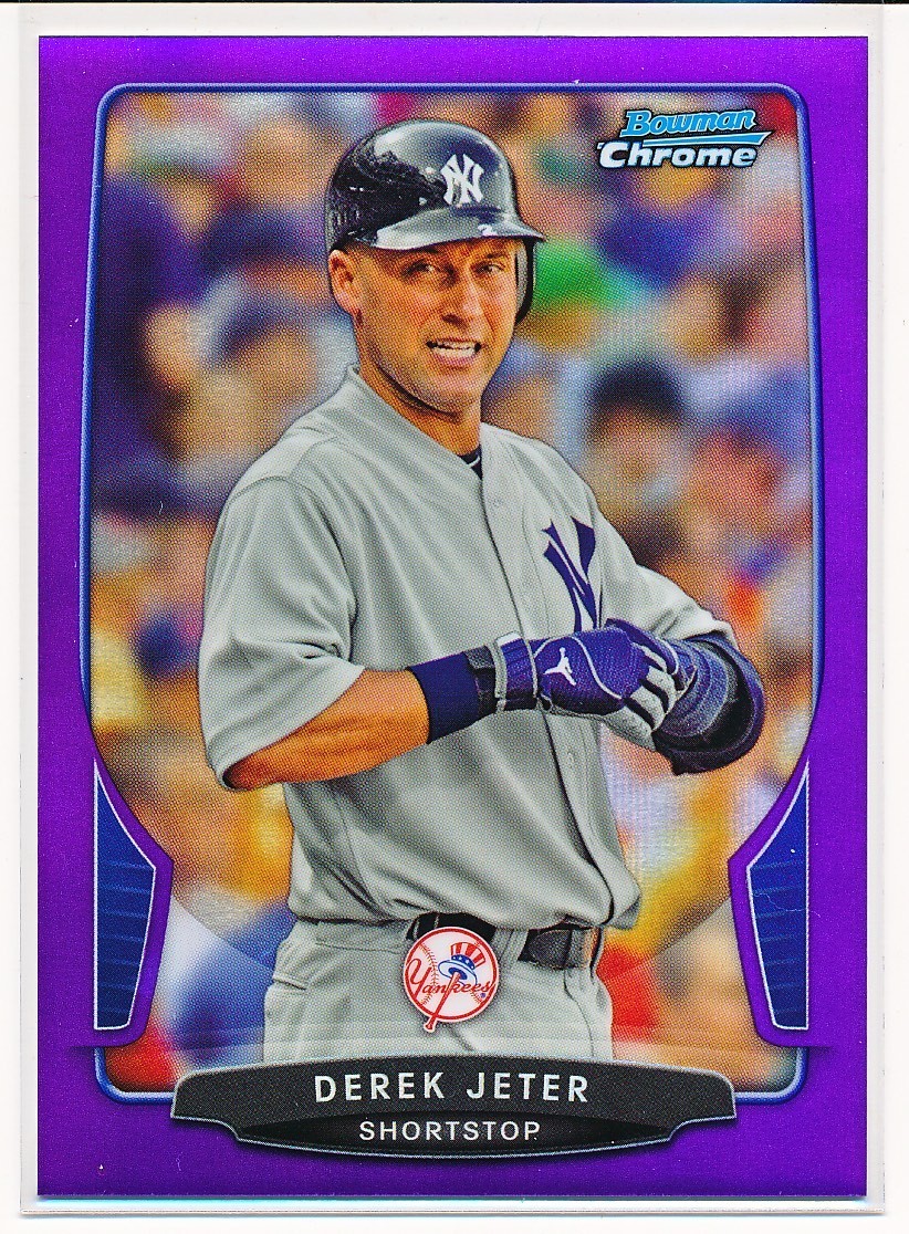 DEREK JETER 2013 BOWMAN CHROME #215 PURPLE REFRACTOR #'D 020/199 (YANKEES)