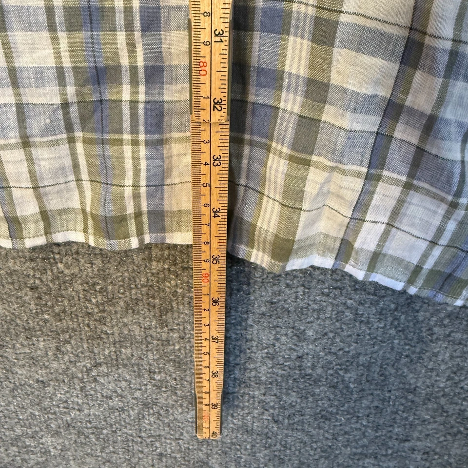 Camisa J.Jill Mujer 4X XXXXL Azul Cuadros Lino Blusa Pullover Talla Grande Foto 4 de 4