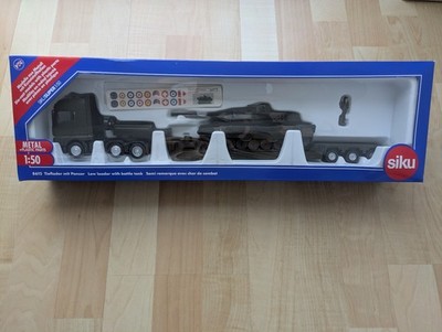 SIKU Tieflader MAN TGA mit Panzer Leopard Bundeswehr Militär mit Figur OVP 1:50