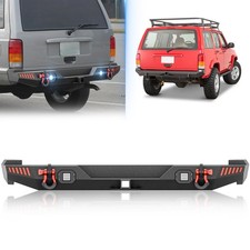 Rear Bumper With 2 Hitch Receiver Led Lights For 1984-2001 Jeep Cherokee Xj