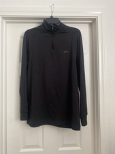 Mens Greg Norman Long Sleeve Black Half Zip Golf Pullover With Shark Logo Size M