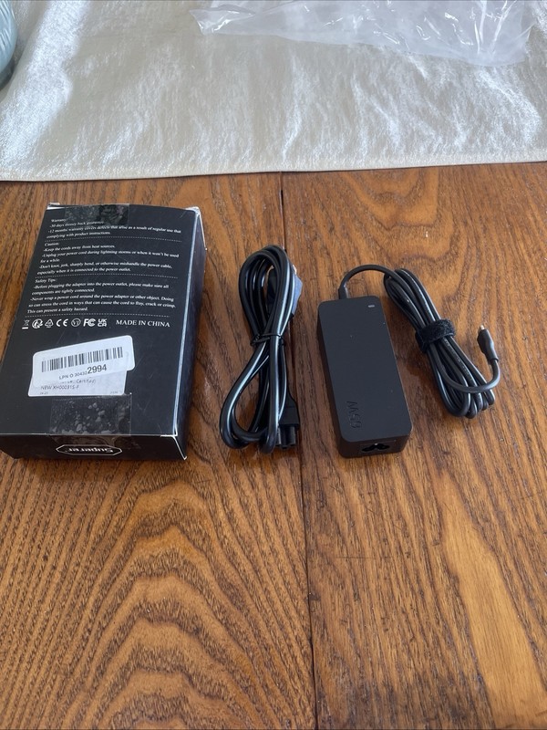 NEW 65 W Superer AC Adapter USB-C Charger (Black)