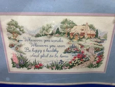 J. & P. COATS "GLAD TO BE HOME" Counted Cross Stitch KIT NOS Cheryl Jeffrey