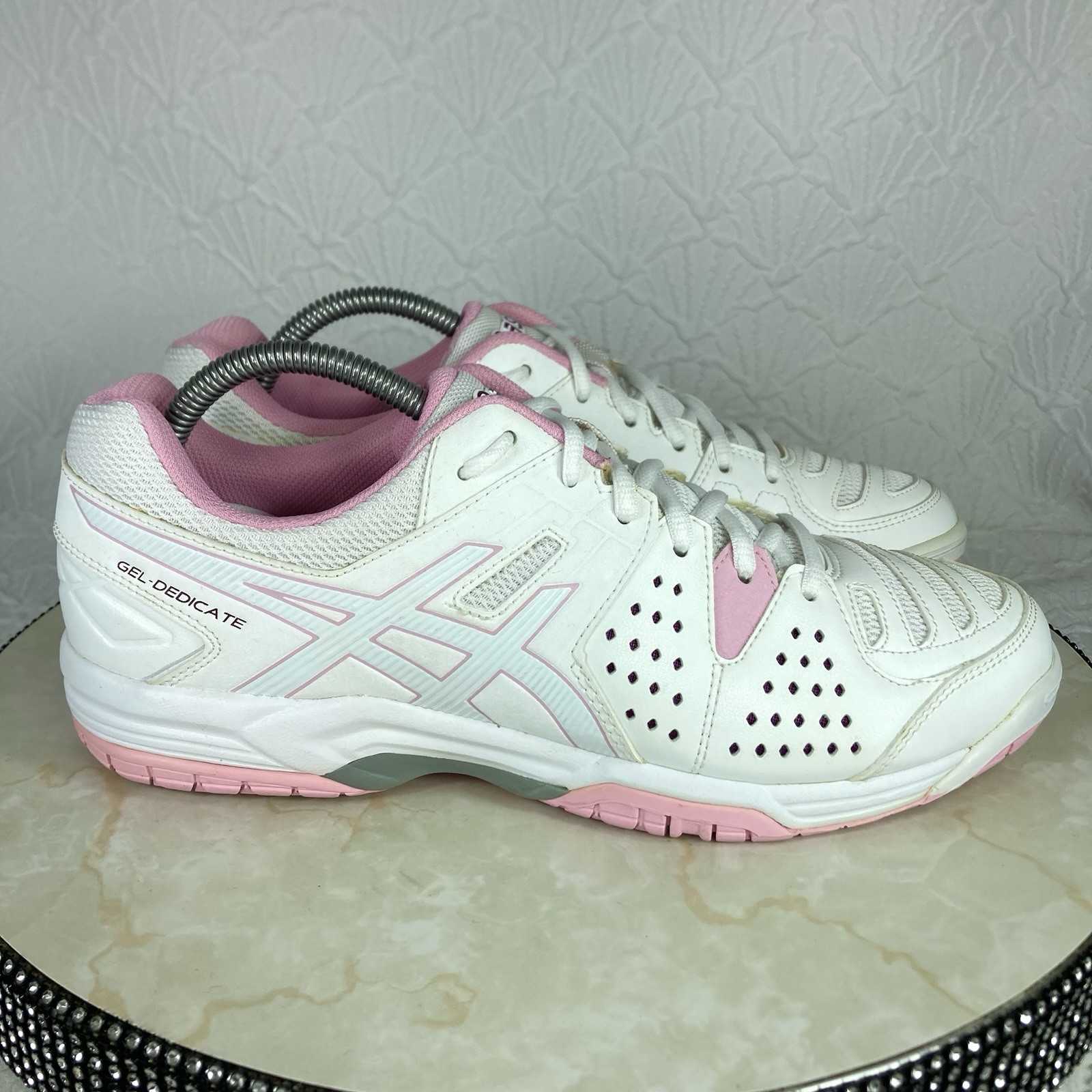 ASICS Gel-Dedicate Comfort Running Shoes Sz 10 White Walking