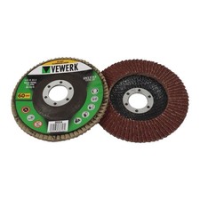 10Pc VEWERK Flap Grinding Sanding Discs  60 GRIT OXIDE 115mm x 22.2  Flappy 8024
