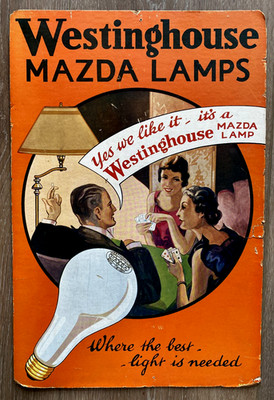 1920's Westinghouse Mazda Lamps Cardboard Advertising Display