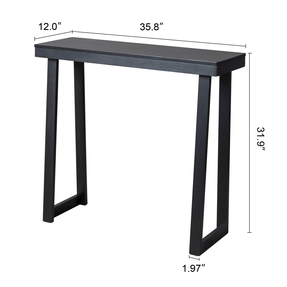 35.8 Inch Solid Wood Console Table for Entryway Sofa Table Narrow Entryway Table - Image 2 of 4