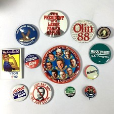 Lot of 13 Vintage Democratic Party Political Campaign Pinback Buttons