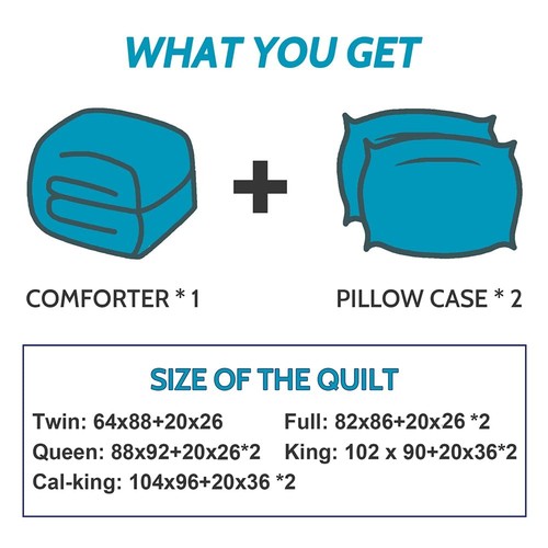 Lightweight King Comforter Set with 2 Pillow Sham - 3 Pieces Set - Quilted Do... - Picture 7 of 8