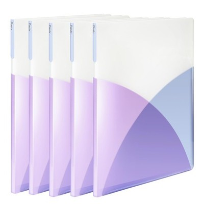 PLUS clear file A4 20 pockets Pasty 5-pack Blueberry Purple