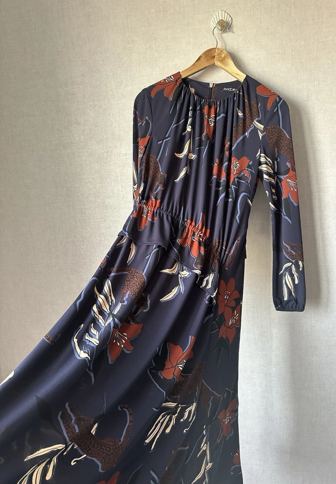 Vestido midi floral y leopardo MARC CAIN talla N2 Foto 3 de 4