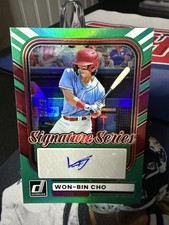 Won-Bin Cho 2026 Panini Donruss Signature Series GREEN PRIZM #SS-WBC AUTO /25