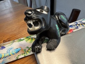 Antique Teotihuacan Style Multistone Inlay Jaguar Fetish / Sculpture Vintage