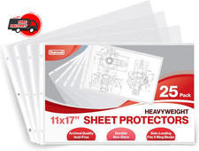 Dunwell 11X17 Sheet Protectors Landscape - 25 Pack, Heavyweight , 11