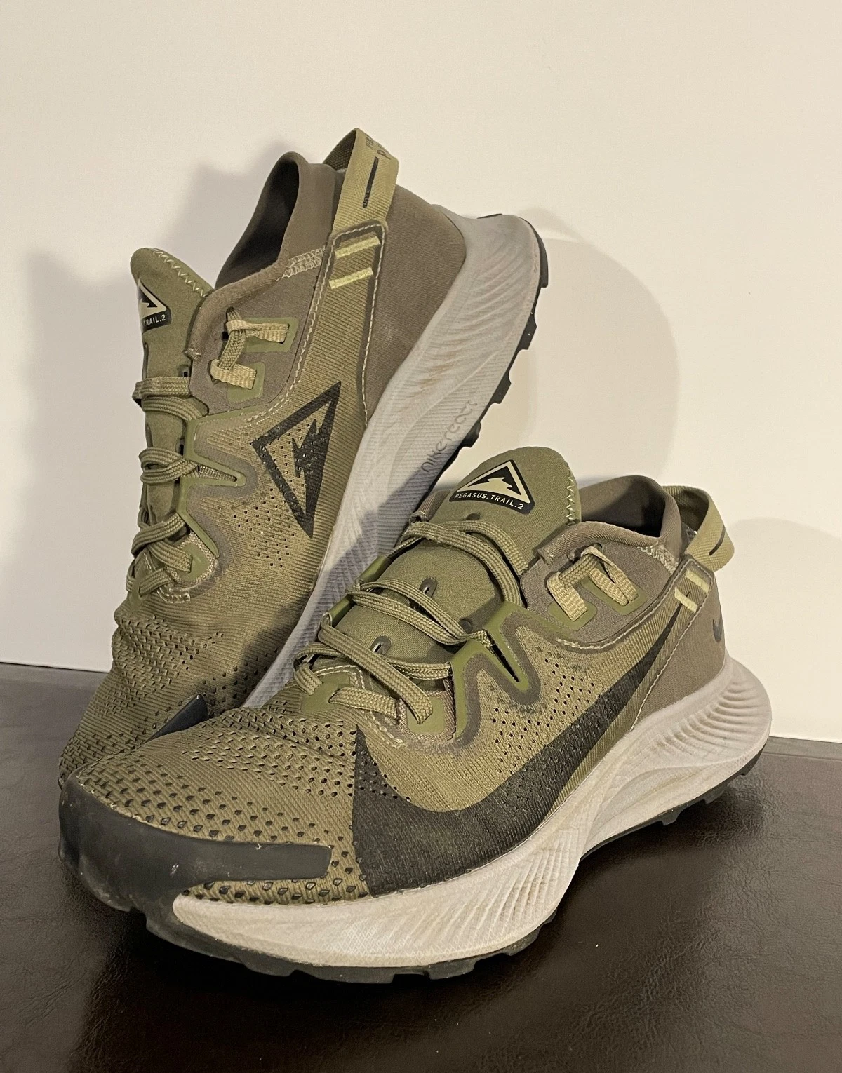 NIKE MENS SIZE 8 SHOES PEGASUS TRAIL 2 MEDIUM OLIVE CK4305-201 HIKING RUNNING