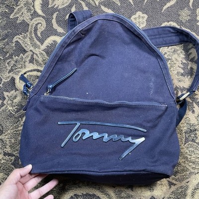 Tommy Hilfiger Backpack Purse Medium Navy Blue Distressed