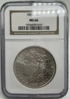 1881 S NGC MS66 Morgan Silver Dollar $1 US Mint Coin 1881-S MS-66 Blast White