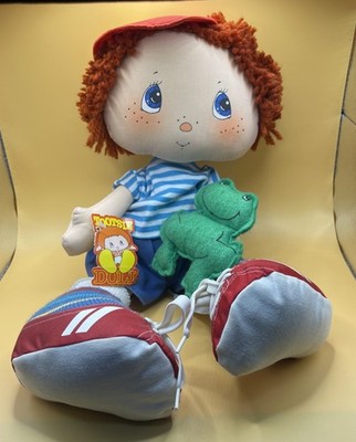 VTG Heartline  Buddy  Tootsie Doll Plush Red Hair Blue Stripes W/ Tag 1984 Rare