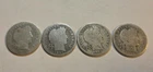 Lot of 4 Barber Dimes  90% Silver *combine shipping*