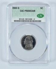 2002-S Jefferson Nickel PR69 DCAM CAC CACg *6170