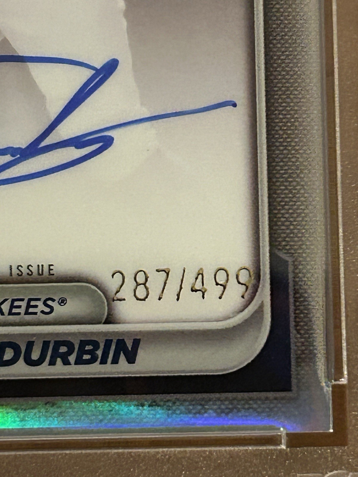 2024 Bowman Chrome Caleb Durbin Signed RC 287/499 Prospect Refractor PSA 10 view 5