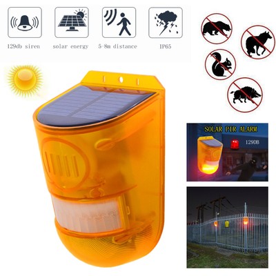 Solar Alarm Licht 110db Infrared Bewegungsmelder Haus Garten Garage Alarm Lampe